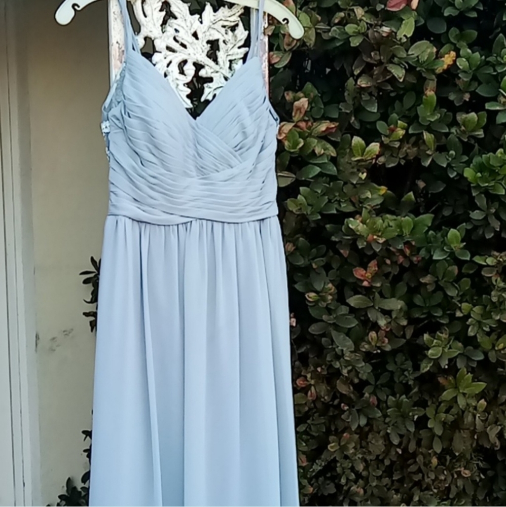 AZAZIE Formal Dress Dusty Blue Lace Back Size 4